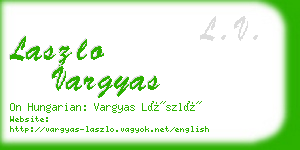 laszlo vargyas business card